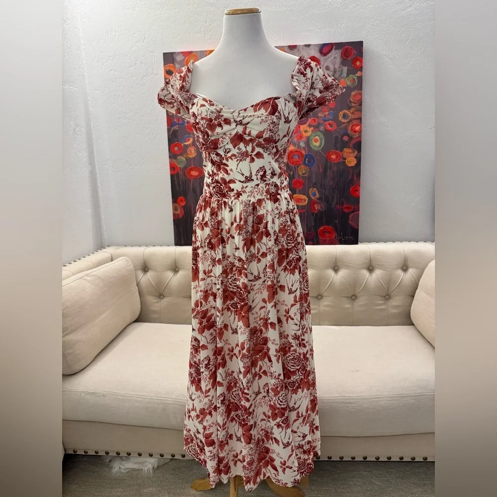 NWT Reformation Violet Dress Toile De Jouy 4 - Picture 3 of 13